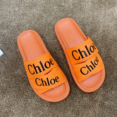 

Summer 2019 new letter slippers women wear ins net red sandals women tide beach sponge cake thick bottom drag