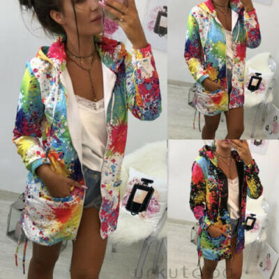 

Womens Ladies Hoodies Jackets Zip Up Biker Casual Coats Flight Tops Clothes UK