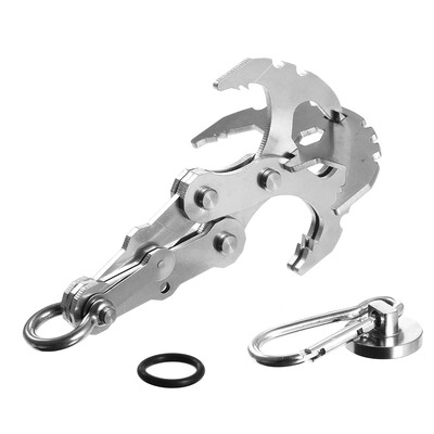 

Stainless Steel Survival Folding Grappling Gravity Hook Carabiner Strong Magnet Outdoor Foldable Climbing Claws Multifunctional Ca