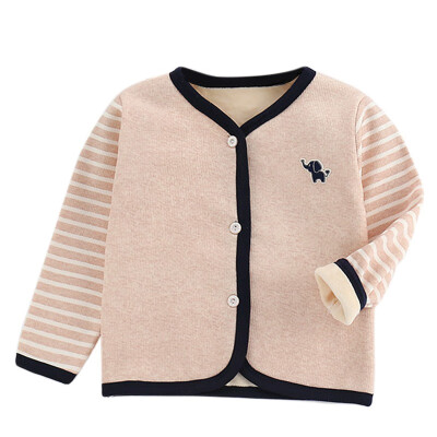 

Autumn Children Kids Coat 3M-4Y Warm Cotton Soft Cartoon Pattern Long-sleeve Thick Baby Bottoming Shirt Coat 5 Colors