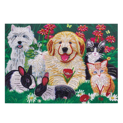 

Animals Dog Cat Rabbit Pattern 5D DIY Partial Diamond Painting for By Number Kits For Adult Kids Practice Wall Decoration