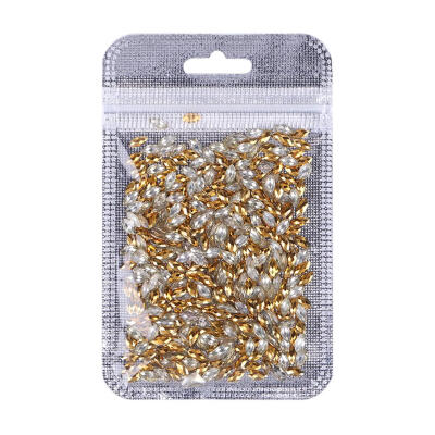 

Gold Color Non Hotfix Glitter Resin Rhinestones DIY 3D Nails Art Decoration