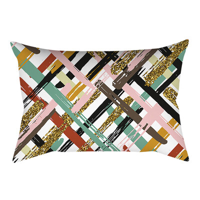 

〖Follure〗Pink small fresh printing square pillowcase home decoration car sofa 30X50cm