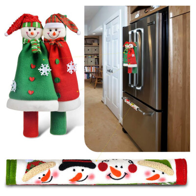 

Siaonvr Christmas Decoration Microwave Oven Gloves Burlap Refrigerator Gloves Oven Cover