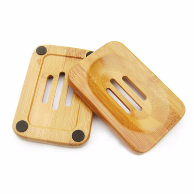 

POMER 2 Piece Wooden Bathroom Soap Dish Sink Deck Bathtub Shower Case Holder Ellipse Hand Craft Natural Wooden Holder for Spon