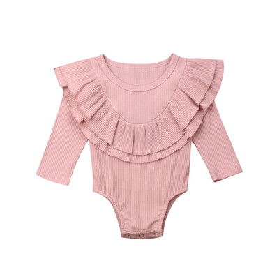 

Newborn Baby Girl Ruffle Solid Romper Bodysuit Jumpsuit Outfits Clothes