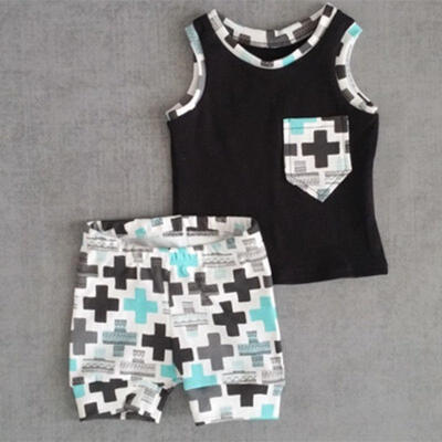 

Baby Toddler Boys Clothes Pocket Tops VestPants 2pcs Outfits Clothes Set