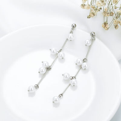

Korean Trend of Earrings in 2019 Silvery Stars geometry Round Irregularity Drop Earrings Crystal Long Party Jewery