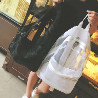 

CA Large School Travel Bag Clear Mesh Backpack Kids Men Women Bags Lightweight