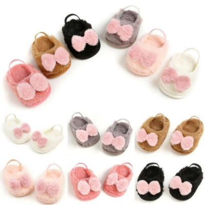 

Newborn Toddler Baby Boys Girl Infant Cute Bow Soft Crib Warm Shoes 0-18M