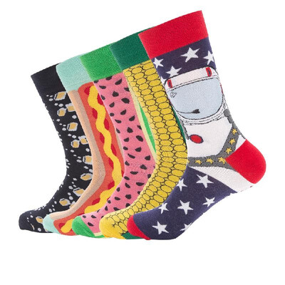 

5 Pair a Set Unique Colorful Comfortable Cotton Long Socks Warm&Breathable Sock