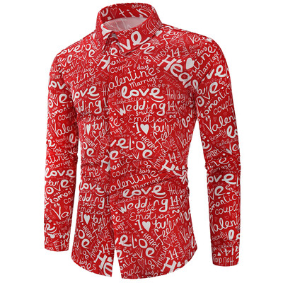 

Valentine\s Day Letters Print Long Sleeves Shirt