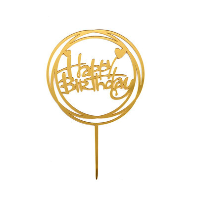 

FUNNYBUNNY Acrylic Card Happy Birthday Cake Decoration Plug-in Creative Baking Ornaments Flag Wedding Cake Topper