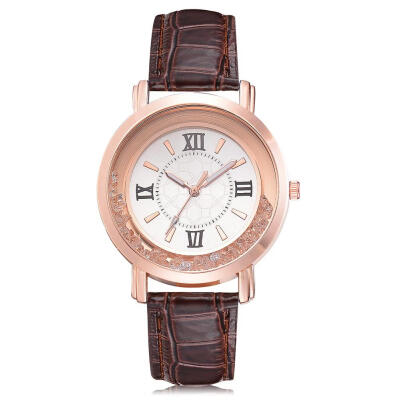 

GAIETY Rhinestone Quartz Watches Women Leather Strap Analog Wristwatch