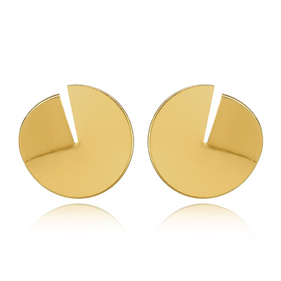 

Personality Smooth Metal Round Stud Earrings For Women Circle Exaggerated Jewelry Punk Jewelry Female Brincos Girl Gift EK2118