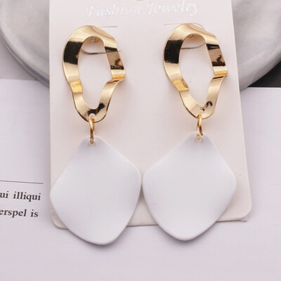 

EK805 New Fashion Rhombus Sheets Pendant Earrings for Women Geometric Metal Square Long Dangle Earring Party Jewelry oorbellen