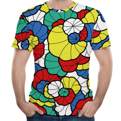 

Toponeto Mens 3D Printed Short Sleeve Shirt Casual Top Loose Blouse Round Neck Tee