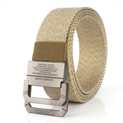 

Unisex Belt Solid Color Quality Nylon Double Ring Buckle Men belt Youth Men&Women Casual Cowboy Pants Wild belts 125cm