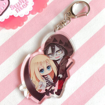 

CAR-TOBBY Japan Anime Keychain Angels of Death Zack Isaac Foster Acrylic Key Ring Pendants