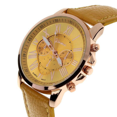 

Hot sale New Casual Watch Women Dress Watches Roman PU Leather Quartz WristWatch For Women Men relogio masculino erkek 2018 F
