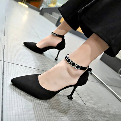 

Sandals womens head fairy high-heeled sharp-pointed summer with fine cat&hundreds of single-style shoes