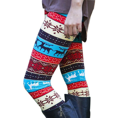 

Tailored Casual Women Lady Skinny Xmas Deer Print Stretchy Jegging Pants Slim Leggings