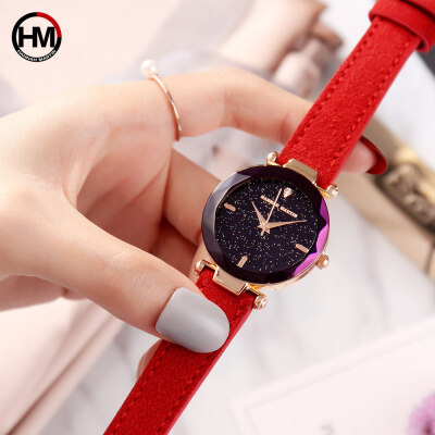 

Womens Watch Japan Quartz Luxury Brand Jewelry Ladies Wrist Watches Simple Star Dial Leather Female Clock Relogio Feminino Xfcs