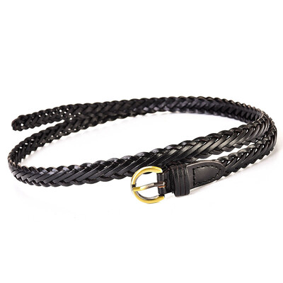 

19 years new Korean version of the environmentally friendly retro ladies thin belt Hand-woven belt Womens pin buckle be