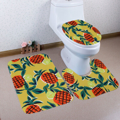 

Gobestart Bathroom Toilet Three Piece Floor Mat Door Mat Bathroom Carpet