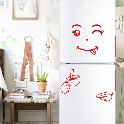 

Toponeto Cute Sticker Fridge Happy Delicious Face Kitchen Fridge Wall Stickers Art