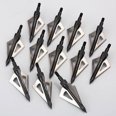 

12PCS Broadheads 100Grain Arrow Heads Fixed 3 Blade For Hunting Arrows New