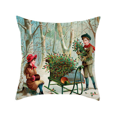 

Tailored Christmas Series Home Decor Polyester Peach Skin Pillow Case 18x18in