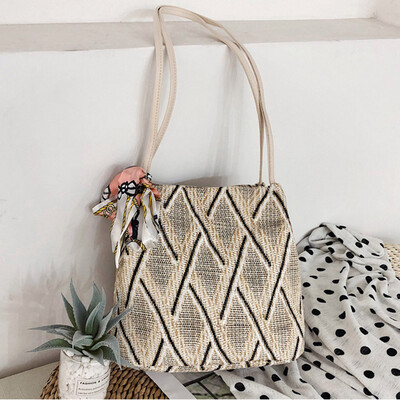 

Tailored Fashion Ladies Scarves Woven Wild Beach National Wind Shoulder Bag Handbag