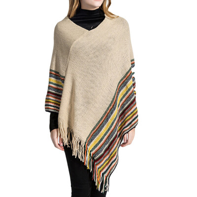 

Toponeto Fashion Women Blanket Oversized Stripe Coat Wrap Plaid Cozy Shawl