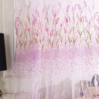 

Fashion Curtain Cheap Ready Made Finished Organza Child Window Floral Cortina Curtain for Living Room Home Decor