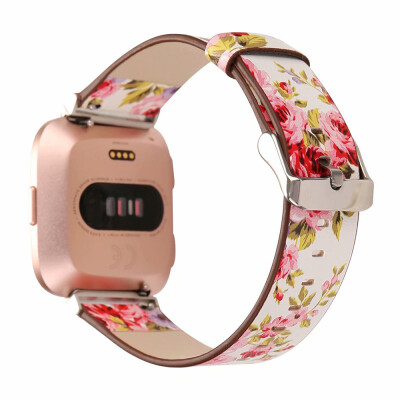 

〖Follure〗With Connector Printing Leather Accessories Watch Strap For FITBIT VERSA A