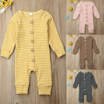 

US Newborn Baby Girl Boy Cotton Long Sleeve Romper Jumpsuit Winter Outfits New