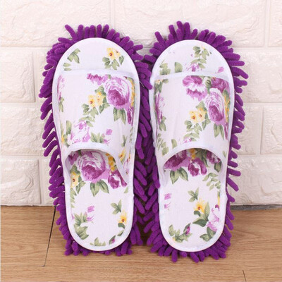 

Siaonvr Women Dust Mop Slippers Socks Microfiber House Slippers Bedroom Shoes PP