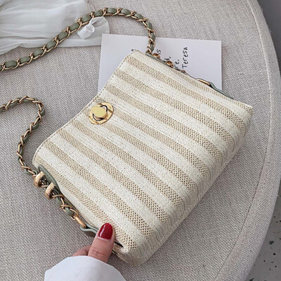 

Weaving small bag woman 2019 new Xia Chao Korean version 100 lap single shoulder slanted fashion chain bucket bag