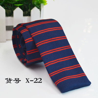 

Knit flat striped tie 5CM narrow section mens business tie direct