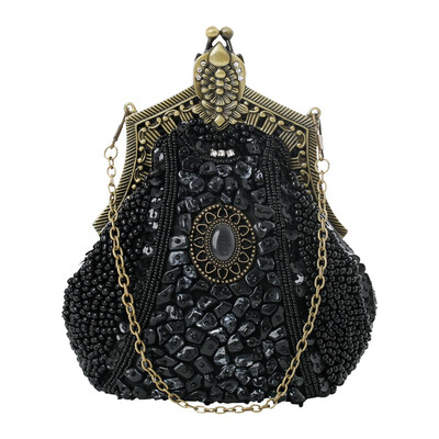 

Embroider Beads Women Evening Party Bags Handmade Vintage Clutch Female Phone Purse Banquet Wedding Bridal Gifts Dress Handbags