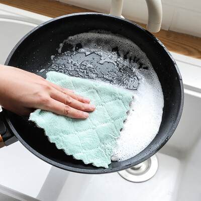 

Siaonvr Nonstick Oil Coral Velvet Hanging Hand Towels Kitchen Dishclout