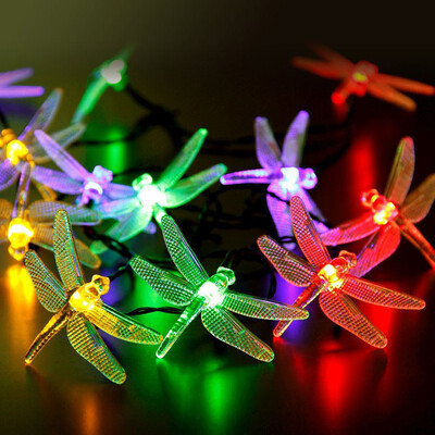 

Siaonvr 20 LED Dragonfly Solar Powered Lighting Lamps Solar String Lights Colours