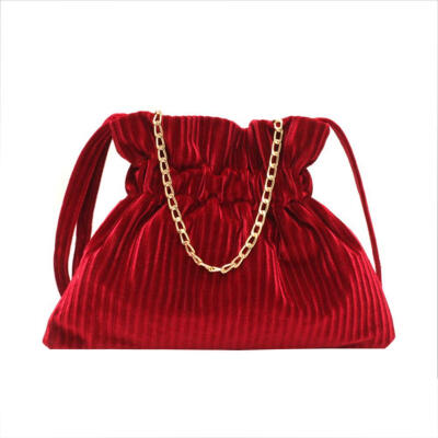 

Retro Women Chain Handbag Crossbody Bag Corduroy Shoulder Drawstring Bags