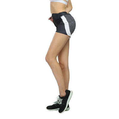 

2018 spot cross-border Amazon explosion models Yiwu female printing honeycomb slim yoga shorts sports suit women 5033-2