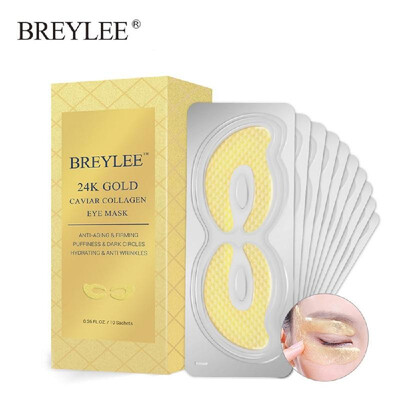 

BREYLEE 24K Eye Mask Moisturizes Dark Circles Puffiness Eye Patches Skin Care
