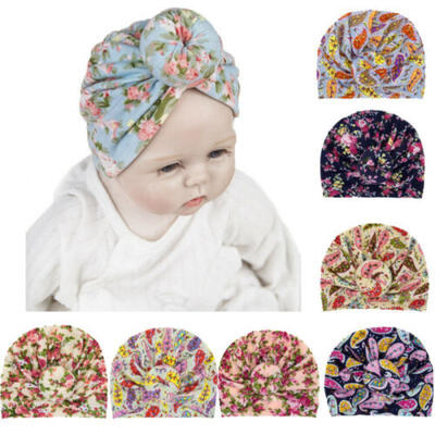 

2019 Newborn Toddler Kids Baby Boy Girl Turban Cotton Lovely Hat Floral 8 Colour