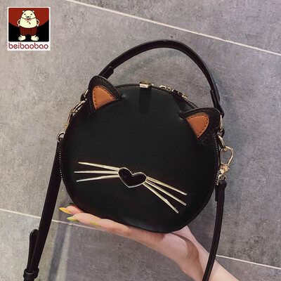 

New bag on ins 2019 new cute cat bag with one shoulder slanted handbag