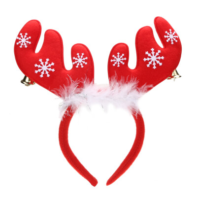 

Christmas Bell Feather Decorations Antlers Christmas Headband Party