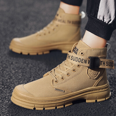 

Wild England casual Martin boots breathable canvas tide Martin shoes trend wild men high boots desert boots